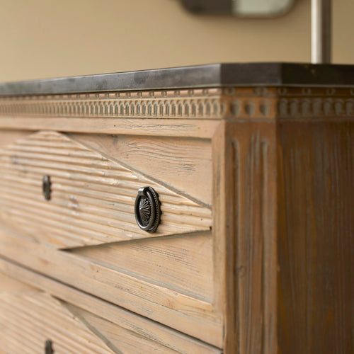 Tikamoon Massief grenen en stenen badkamermeubel 100 cm - Naturel - vtwonen shop