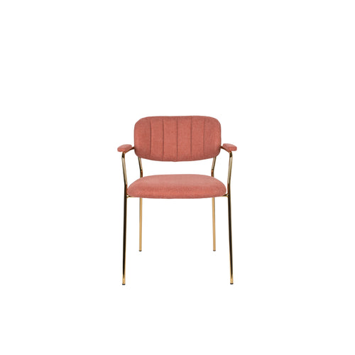 Housecraft Living Jolien Eetkamerstoelen armleuning Goud/Roze - Set van 2 - vtwonen shop