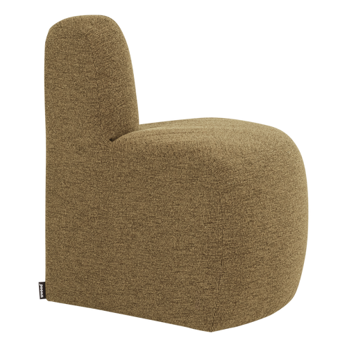 WOOOD eetbank hoek rond rugleuning Mojo Base - Bouclé - G.bruin - 83x76x76
