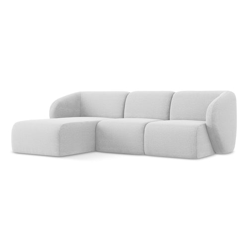 LaMiaSofa hoekbank links Cervo - bouclé - zilver - 248x166x103