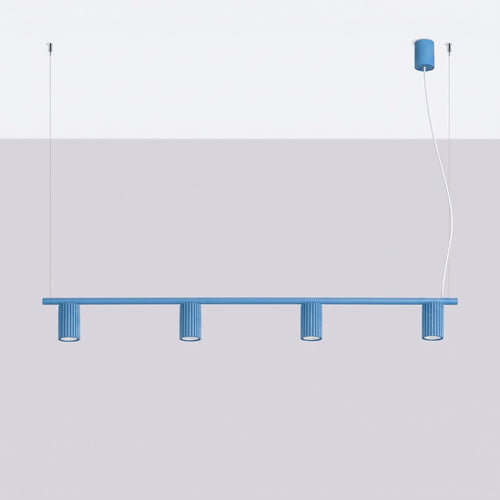 Sollux Lighting Kroonluchter KARBON 4 lichtblauw - 122x6,5x212cm