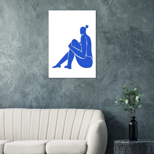 Artfulprints Poster Matisse – The blue feminine flow   - A4 21x29.7 cm - Blauw