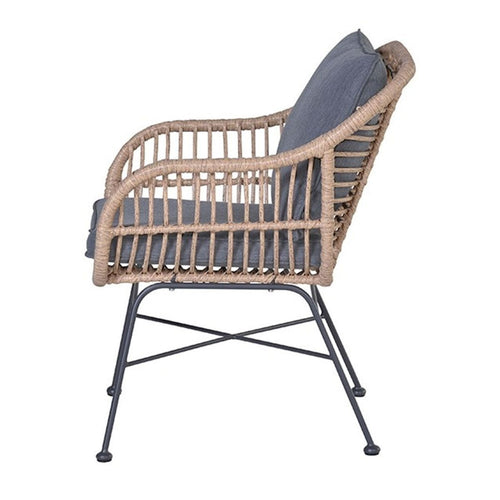 Margriet dining fauteuil - carbon black - natural rotan - mystic grey