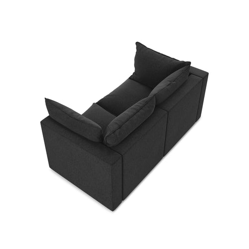 LaMiaSofa Tweezits modulaire bank Ravenna - velours - zwart - 180x90x77