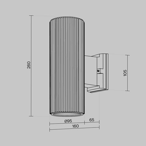 Maytoni Outdoor - Wandlamp Rando - Zwart - Ø9,5