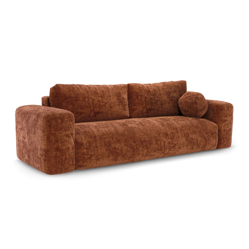 Premium Interiors - Slaapbank met opbergruimte LIOR - getextureerd fluweel terracotta 260cm