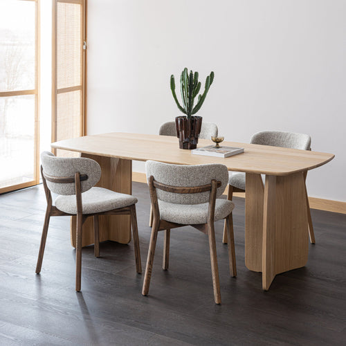 WOOOD eetkamerstoelen houten frame Udar - Donkerbruin - Set van 2