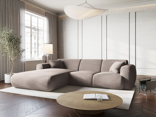 Cosmopolitan Design linker hoekbank Nolio 4-zits, chenille, beige - 170x260x72cm