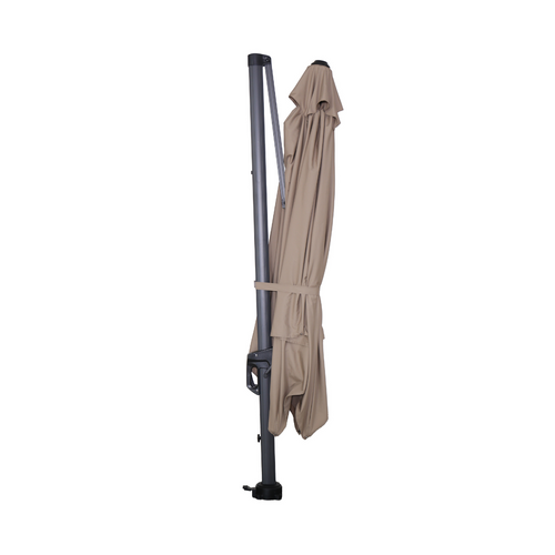 Garden Impressions zweefparasol Hawaii taupe kleur doek 3x3 m incl 90 kg voet en hoes - vtwonen shop
