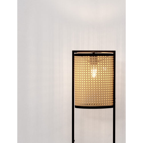 Nova Luce ERTO Cilindrische tafellamp zandkleurig zwart E27 1x12W