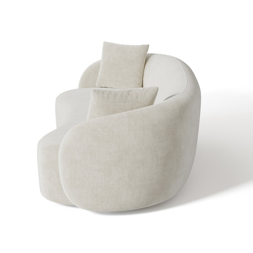 Sia Home - Rechte bank CELINE - Zacht aanvoelende geweven stof - Crème - 210cm