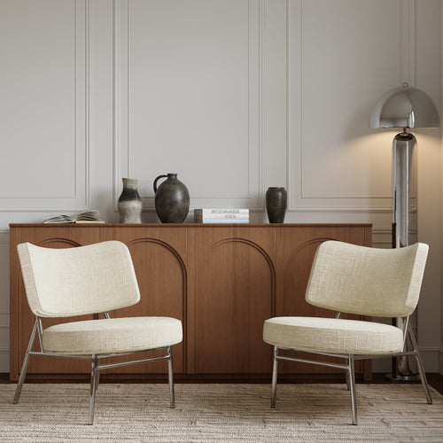 Sia Home - Fauteuil IGGY - Fluweel weefsel - Crème - 60cm - vtwonen shop