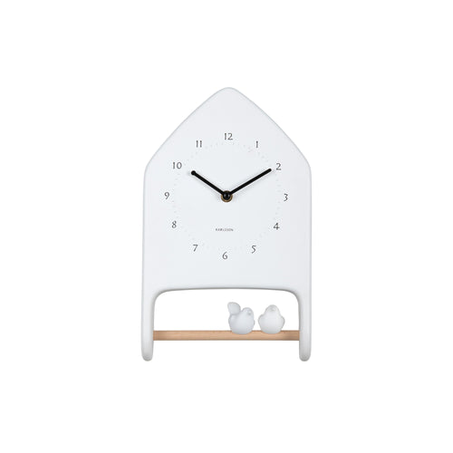 Karlsson wandklok Love Birds - wit - 7.1x20x32cm