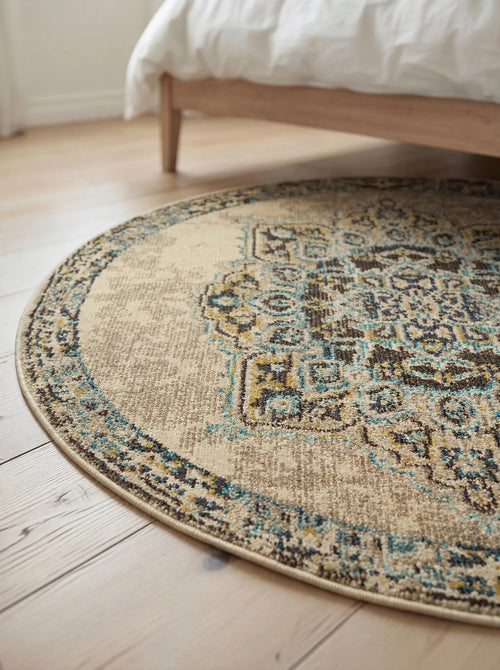 benuta vloerkleed Casa - beige - ø 120 cm