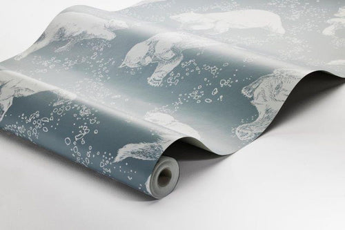 Borastapeter behang beertjes vergrijsd blauw - 53 cm x 10.05 m - 660779 - vtwonen shop