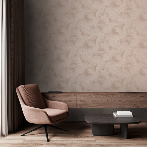 Origin Wallcoverings behang 3D-motief bladeren oudroze - 53 cm x 10.05 m - 348009 - vtwonen shop