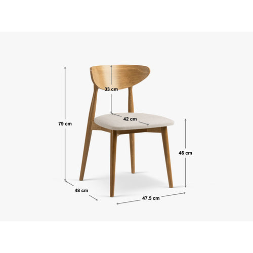 Set van 2 stoelen Leon chenille oranje - 48x47.5x79cm