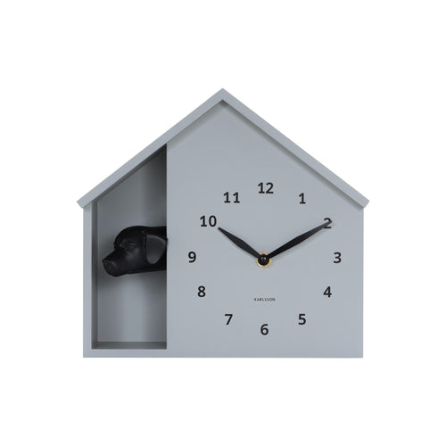 Karlsson wandklok Peeking Doggy - grijs - Ø24.9cm