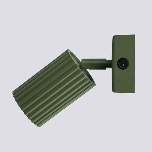 Sollux Lighting Wandlamp KARBON olijfgroen met schakelaar - 8x8x16cm
