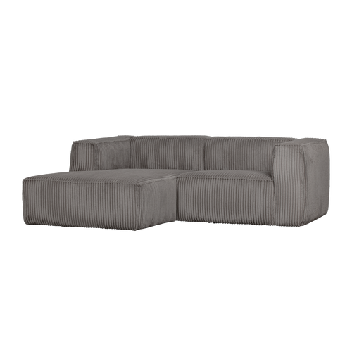 WOOOD chaise longue bank links Bean - Ribstof - Mud - 73x254x178 - vtwonen shop