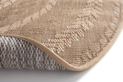 AFK Living vloerkleed BROOK - Vloerkleed geschikt voor gebruik binnenshuis en buitenshuis - beige - 160x160 cm