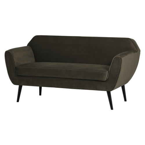 WOOOD bank 150 cm Rocco - Velvet - Warmgroen - 75x150x82