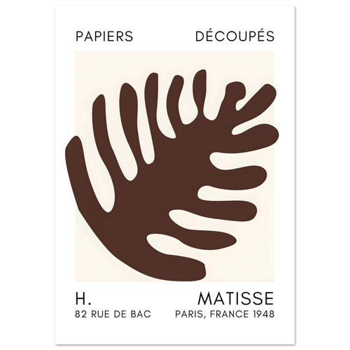Artfulprints  Matisse – Coral bloom brown   poster A4 21x29.7 cm