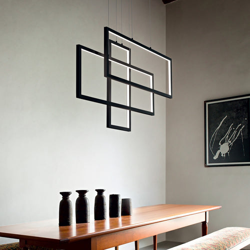 LED decoratieve geïntegreerde hanglamp zwart, 3000K