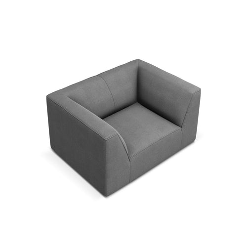 Cosmopolitan Design - Fauteuil Siena structurele stof grijs - 92x120x69cm