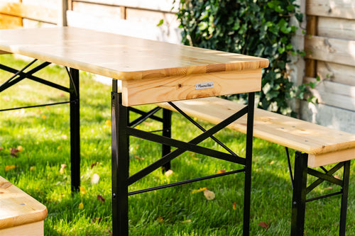 MaximaVida inklapbare picknickset Berlijn 120 cm 3-laags blanke lak - FSC hout - vtwonen shop