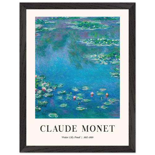 Artfulprints Poster met Lijst Claude Monet - Water lily pond   - 30x40 cm - Blauw