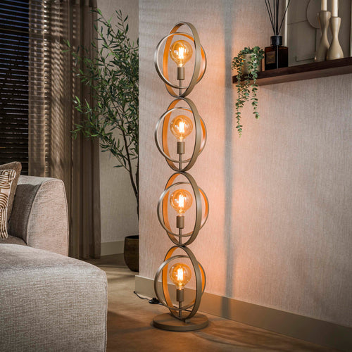 Giga Living Vloerlamp Turn Around - Beige Metaal - 40x30x165cm