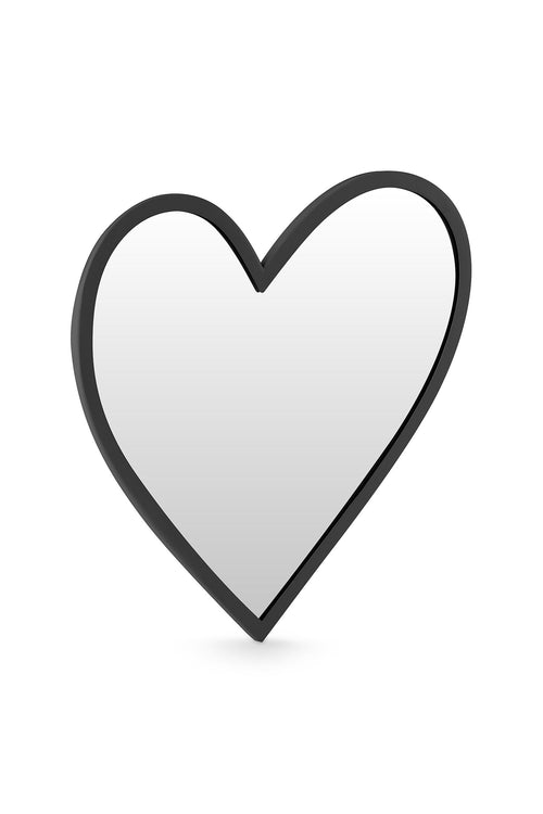 vtwonen - Spiegel - Hart - Zwart - Ø30cm