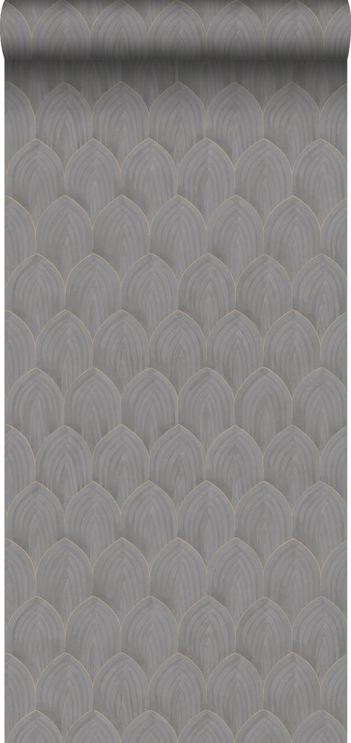 Borastapeter behang art deco motief grijs - 53 cm x 10.05 m - 660284 - vtwonen shop