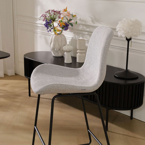 Nolon Nino-Fé Barkruk Lichtgrijs - Zwart Onderstel - 65 cm - vtwonen shop