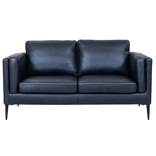 Furnhouse 2-zitsbank Valencia - Zwart - Leer - 88x157x83