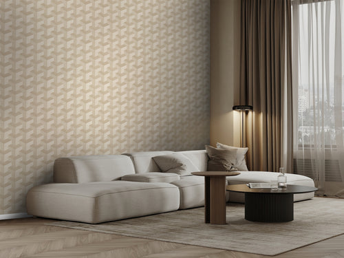 Origin Wallcoverings behang grafisch 3D motief beige - 50 x 900 cm - 348001 - vtwonen shop