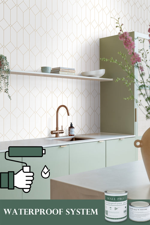 ESTAhome behang art deco motief wit en goud - 53 cm x 10.05 m - 139223 - vtwonen shop