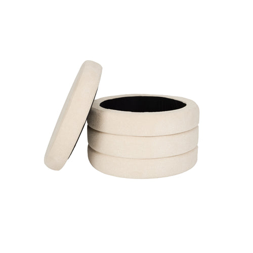 Housecraft Living Zuma Poef met opbergruimte Bouclé Beige - vtwonen shop