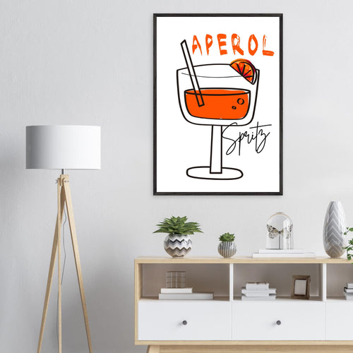 Artfulprints Poster Aperol Spritz - Minimalistic   - A4 21x29.7 cm - Oranje