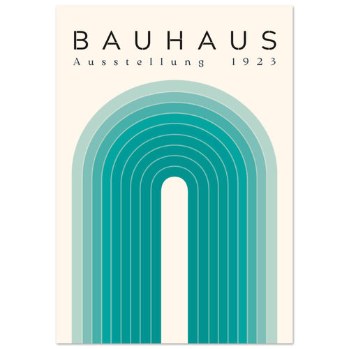 Artfulprints Poster met Lijst Bauhaus - Turquoise rainbow   - A4 21x29.7 cm - Turquoise