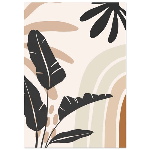 Artfulprints Poster met Lijst Boho – Jungle motion   - A4 21x29.7 cm - beige