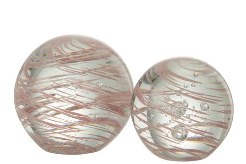 J-Line presse-papier Draaikolk - glas - roze - large