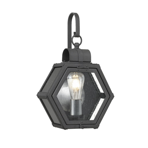 Elstead Quoizel Heath Outdoor Wandlantaarn Gevlekt Zwart, IP44