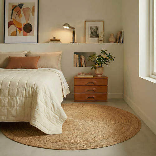 Mrcarpet Rond jute vloerkleed naturel 380cm