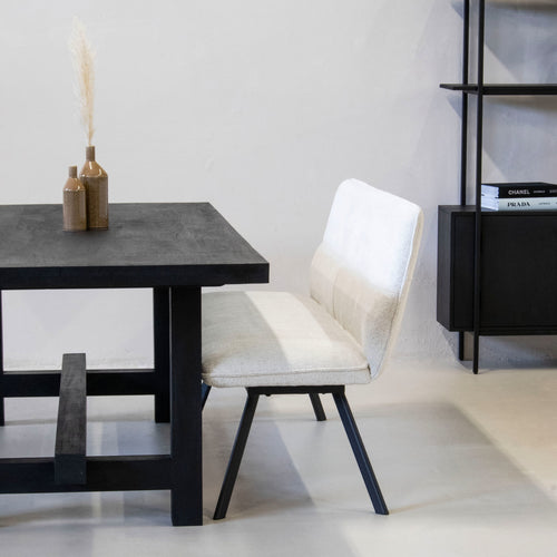 Giga Meubel Eetkamerbank Harper - Beige Stof - 160x60x88cm - vtwonen shop