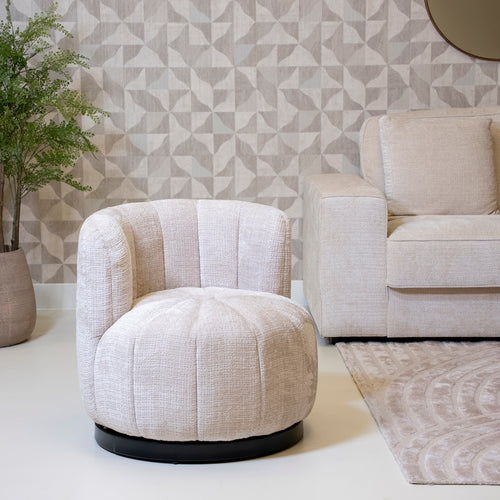 DÉJA Living Draaifauteuil Joyce - Beige Stof - 72x74x71cm