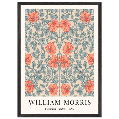 Artfulprints Poster met Lijst William Morris - Victorian garden 1880   - 50x70 cm - Meerkleurig