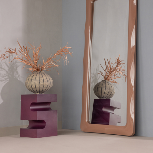 WOOOD bijzettafel Jessa - Metaal - Paars/Bruin - 48x30x30