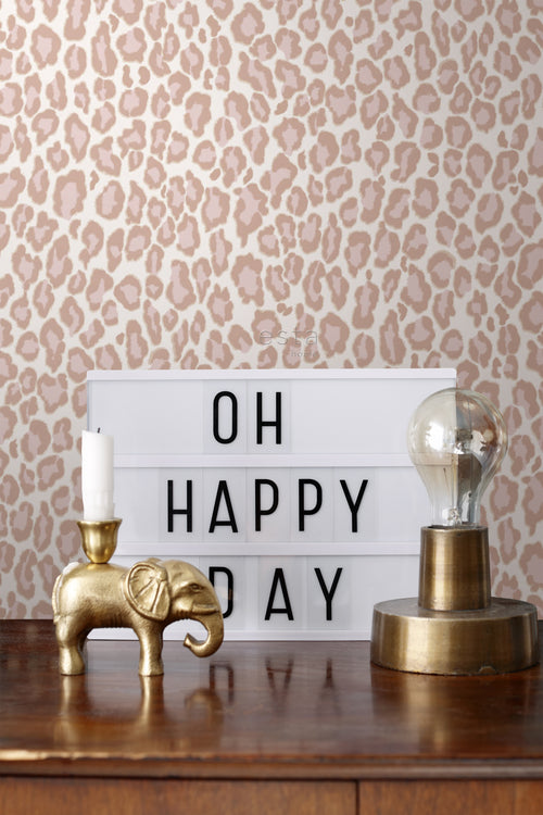 ESTAhome behang panterprint perzik roze - 53 cm x 10.05 m - 128821 - vtwonen shop